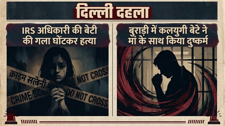 दिल्ली दहला: IRS अधिकारी की बेटी की गला घोंटकर हत्या, बुराड़ी में कलयुगी बेटे ने मां के साथ किया दुष्कर्म