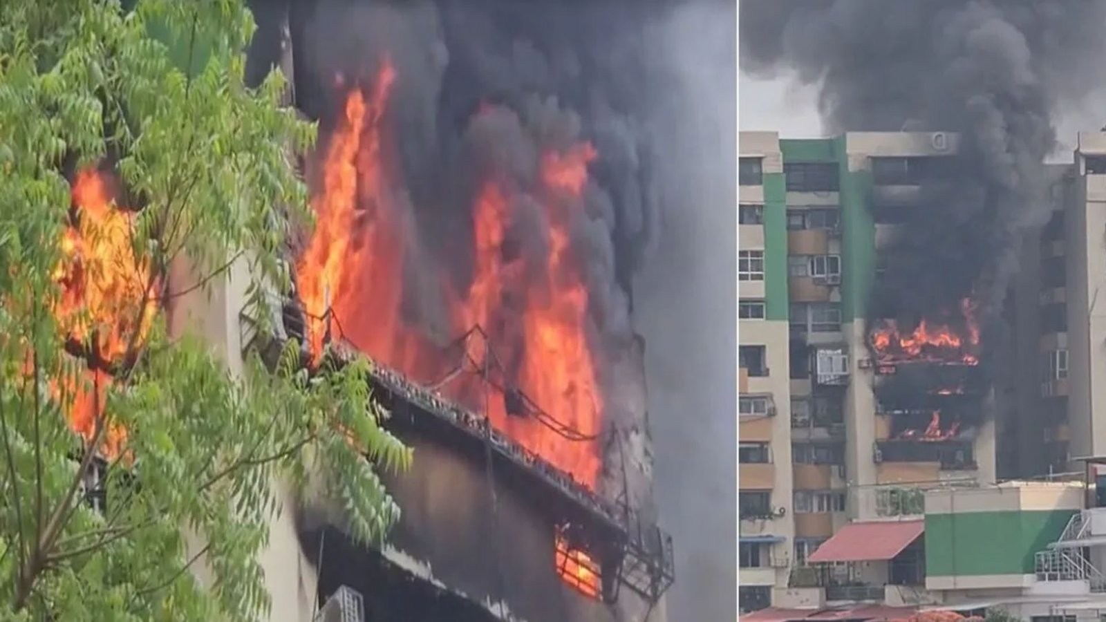 गाजियाबाद: गौड़ ग्रीन एवेन्यू सोसाइटी के 8 फ्लैटों में भीषण आग, 9वीं से 13वीं मंजिल तक मचा तांडव